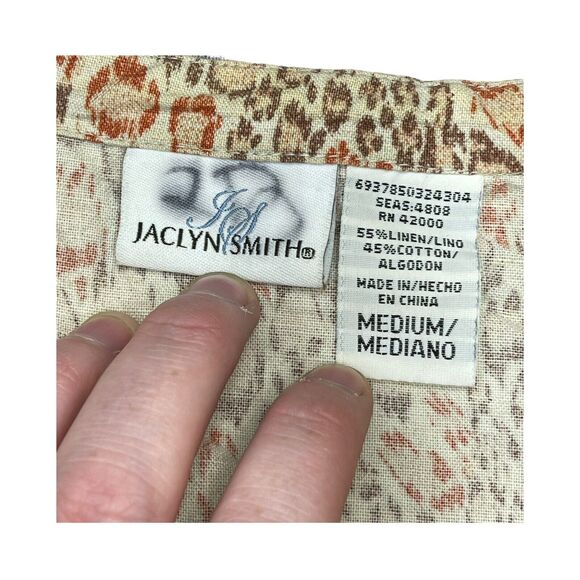 VTG Jaclyn Smith Short Sleeved Leopard Print Shirt Women’s Size Medium - Picture 2 of 8